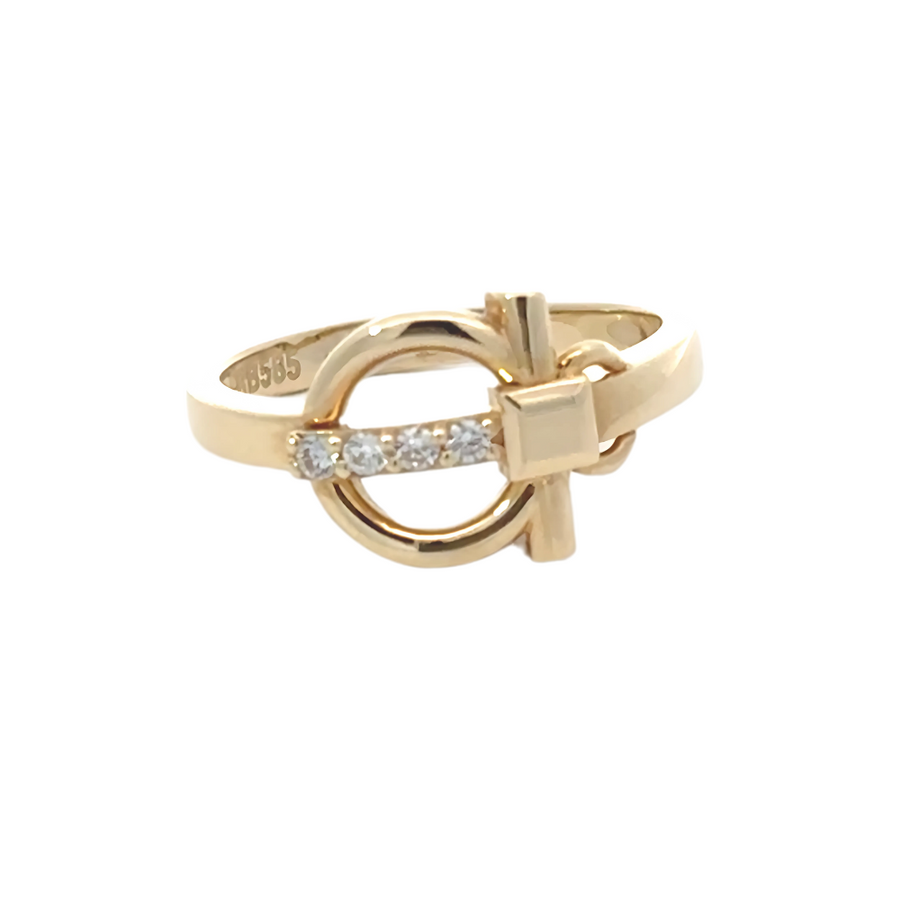 14k Gold XS Solid Circle Ring – Minimalist Elegance