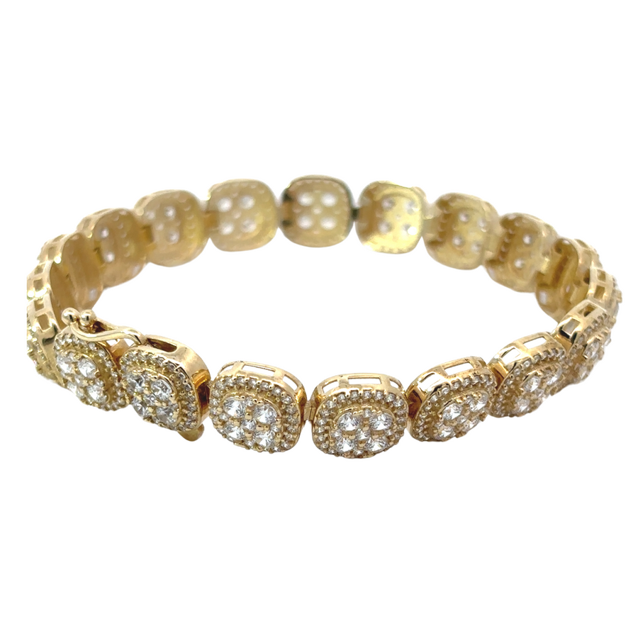 14k Gold Multi-Cuad Bracelet with CZ – Elegant Design for Women