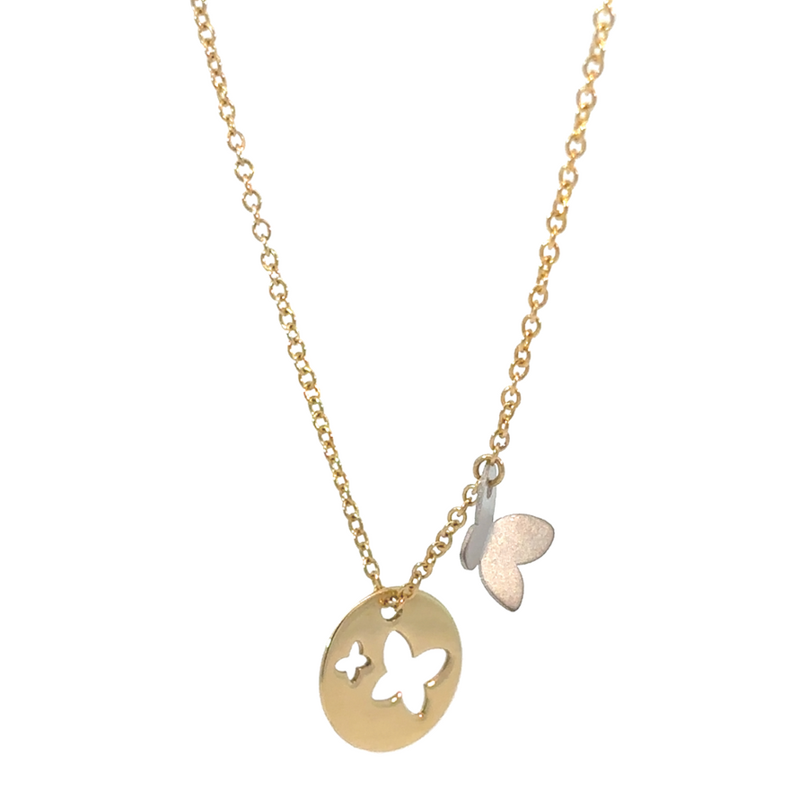 18k Gold Butterfly Necklace – Adjustable Elegance