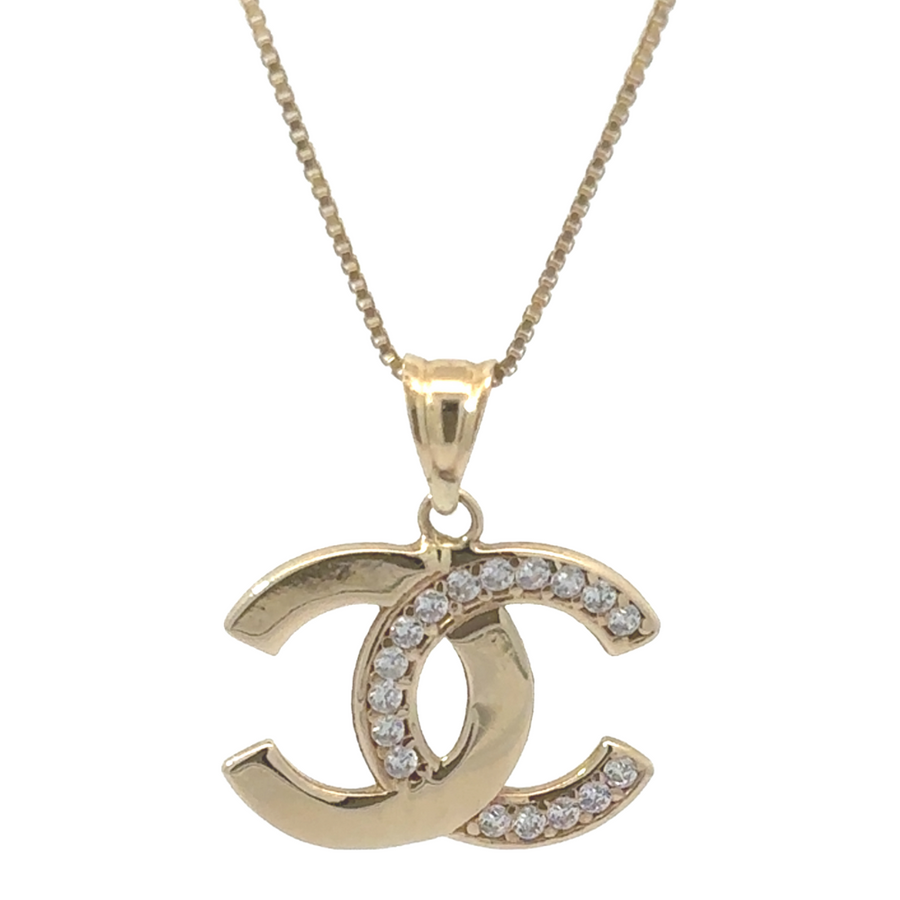 14k Gold Pendant with Cubic Zirconia – Unisex