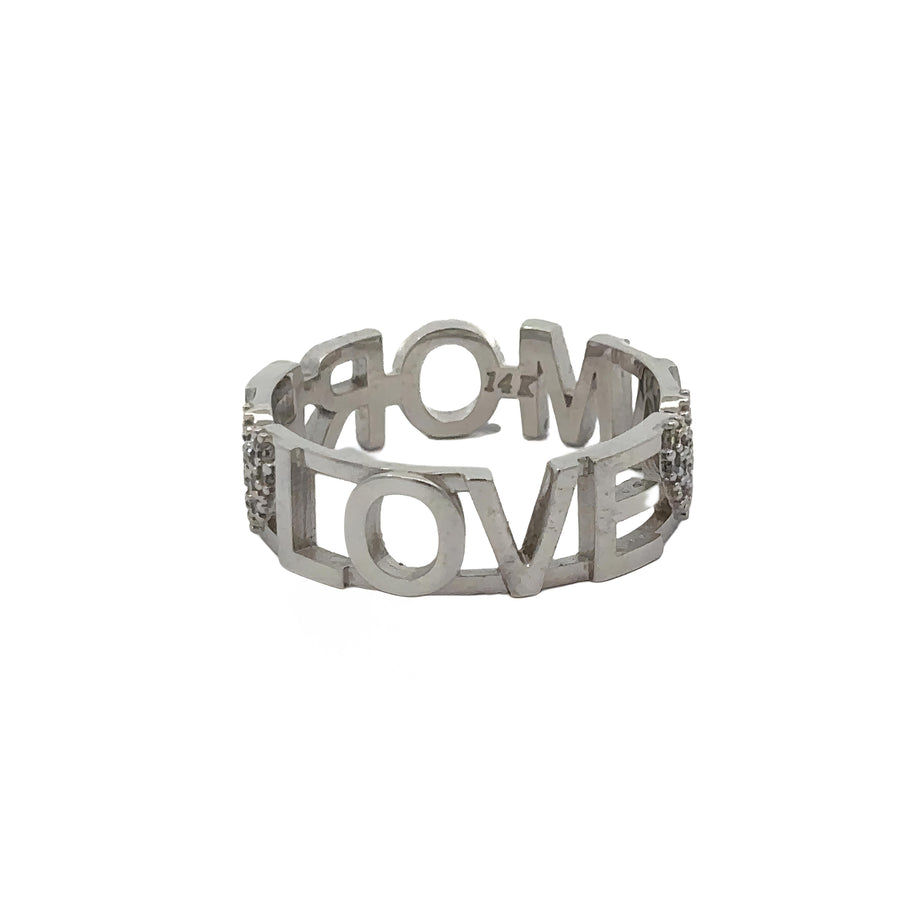 14k White Gold Amor Ring with CZ for Women