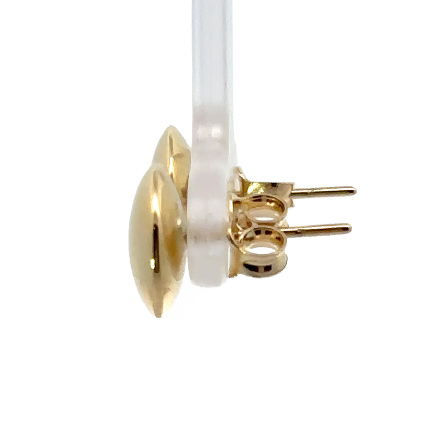 Elegant 14k gold button stud earrings for women