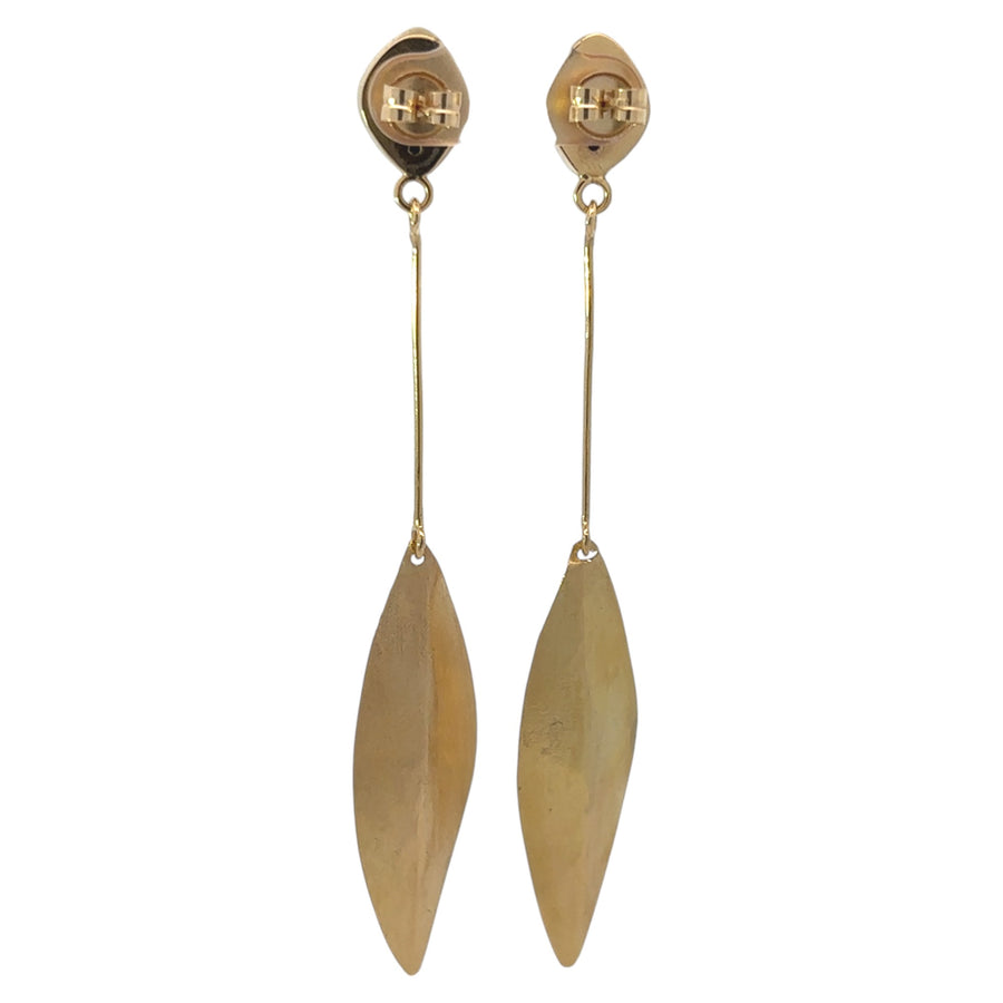 14k Gold Leaf Earrings for Women