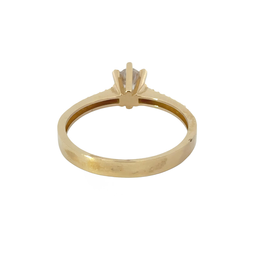 14k Gold Solitaire Ring for Women - Size 7