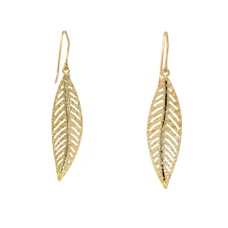 14k Gold Leaf Earrings