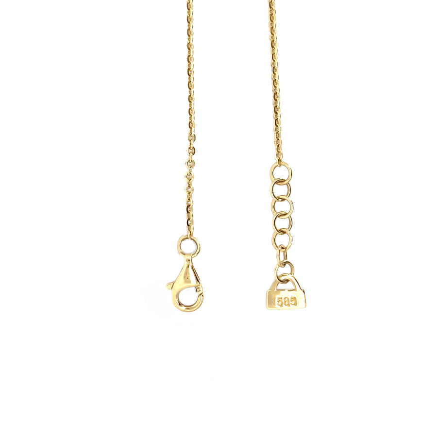 14k Gold Adjustable Necklace, 17 to 17.5 Inches