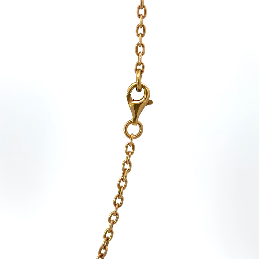 18k Gold Leaf Necklace with Diamonds