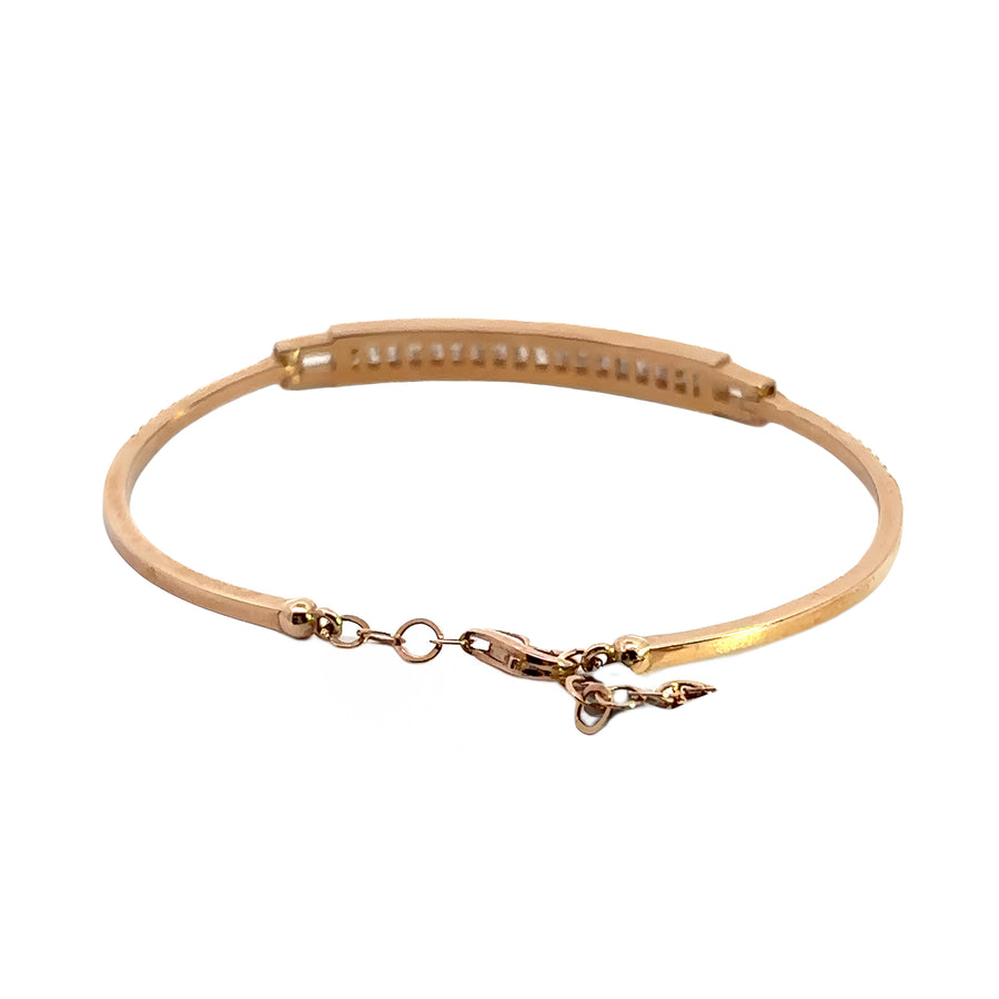 14k Gold Bangle with Diamonds