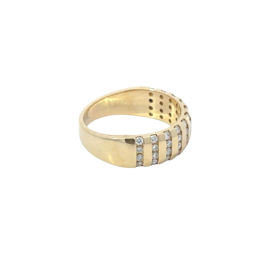 14k Gold Men’s Ring with 0.75 CT Diamonds – Size 10