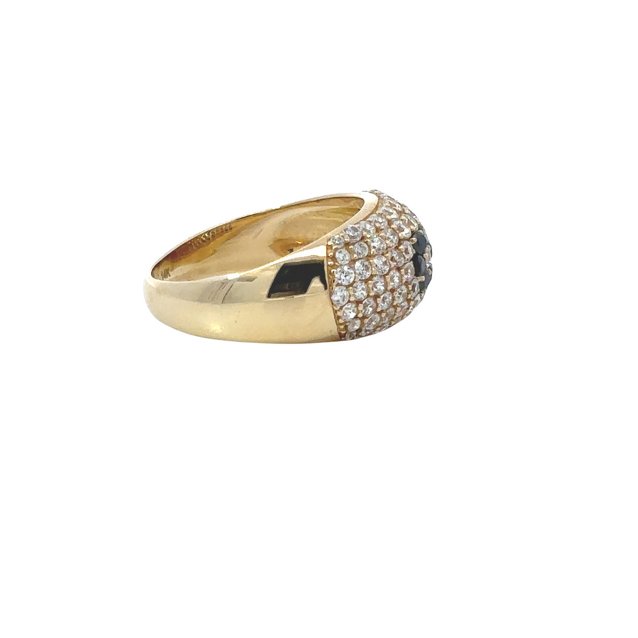 14k Gold Solid Ring with CZ & Flower Design – Elegant &amp; Timeless