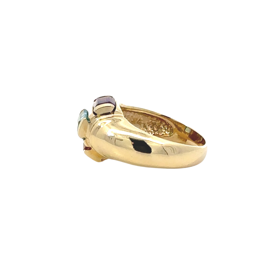 14k Gold Ring with 3 Stones for Women