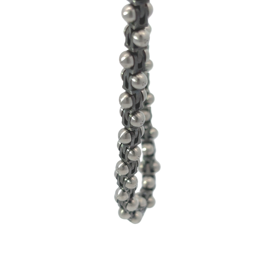 22-Inch Carbon Steel Necklace with 18k Gold and Diamond Accent