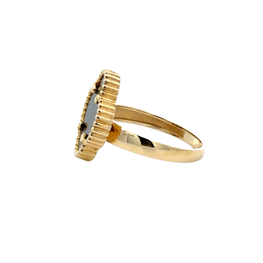 14k Gold Ring with Black Accent - Size 7 for Women