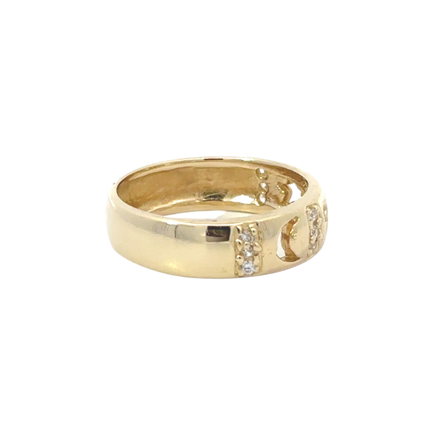 14k Gold Ring with Star, Heart & Moon – Celestial-Inspired Design