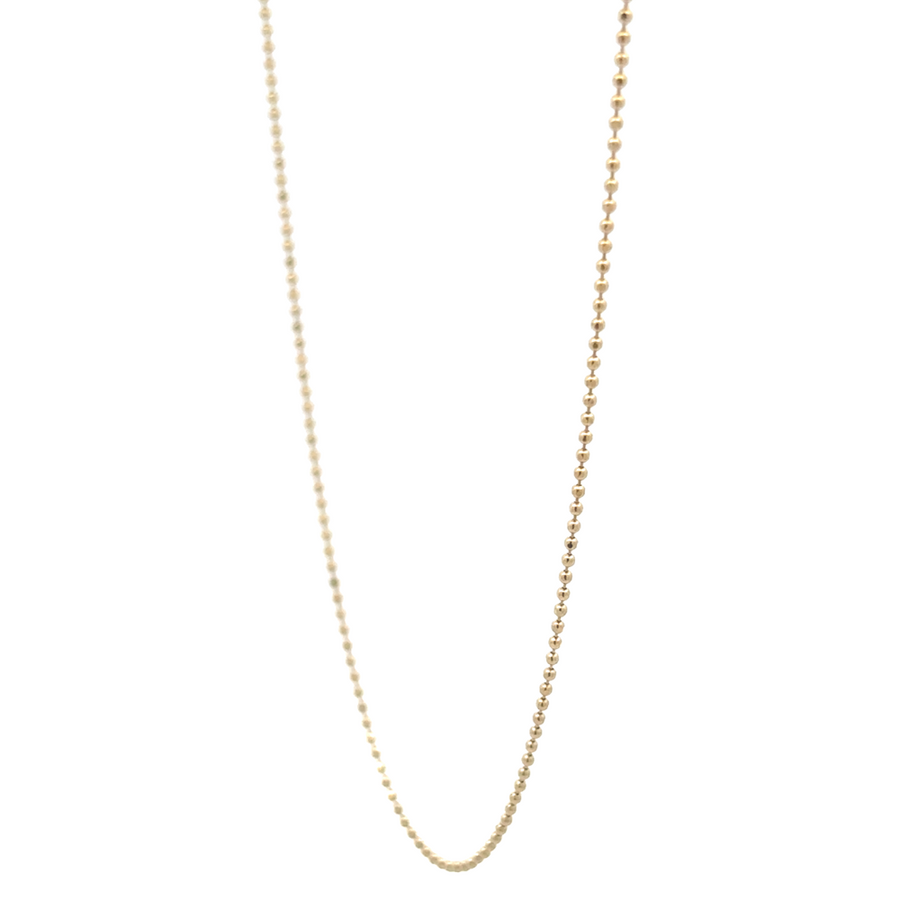 14k Gold XXS Ball Chain Necklace – 16.25 Inches, Unisex