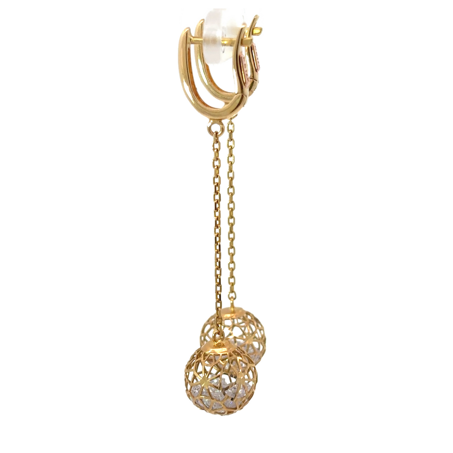 Close-up of 14k gold stud earrings for women