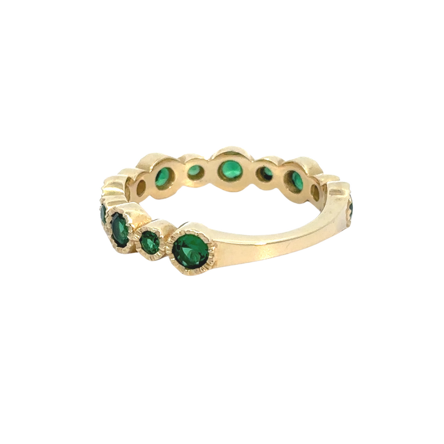 Ring Aro with CZ Green - 14k Gold