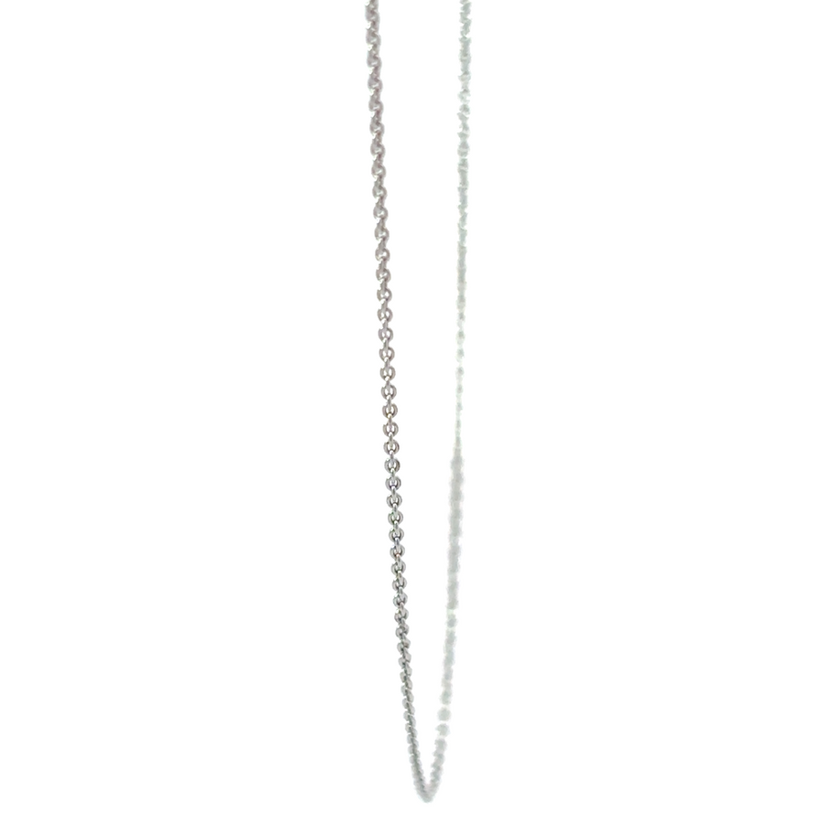 14k White Gold Adjustable Necklace – Unisex, 16 to 18 Inches