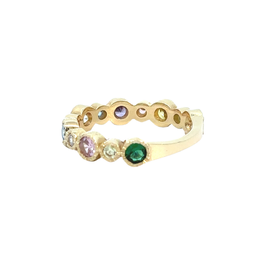 Ring Aro with CZ Multi Colors - 14k Gold