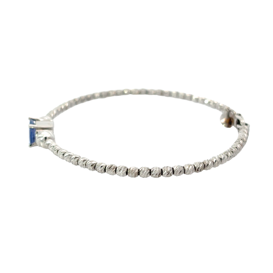 18k White Gold Bracelet with Sapphire - 5.7 cm