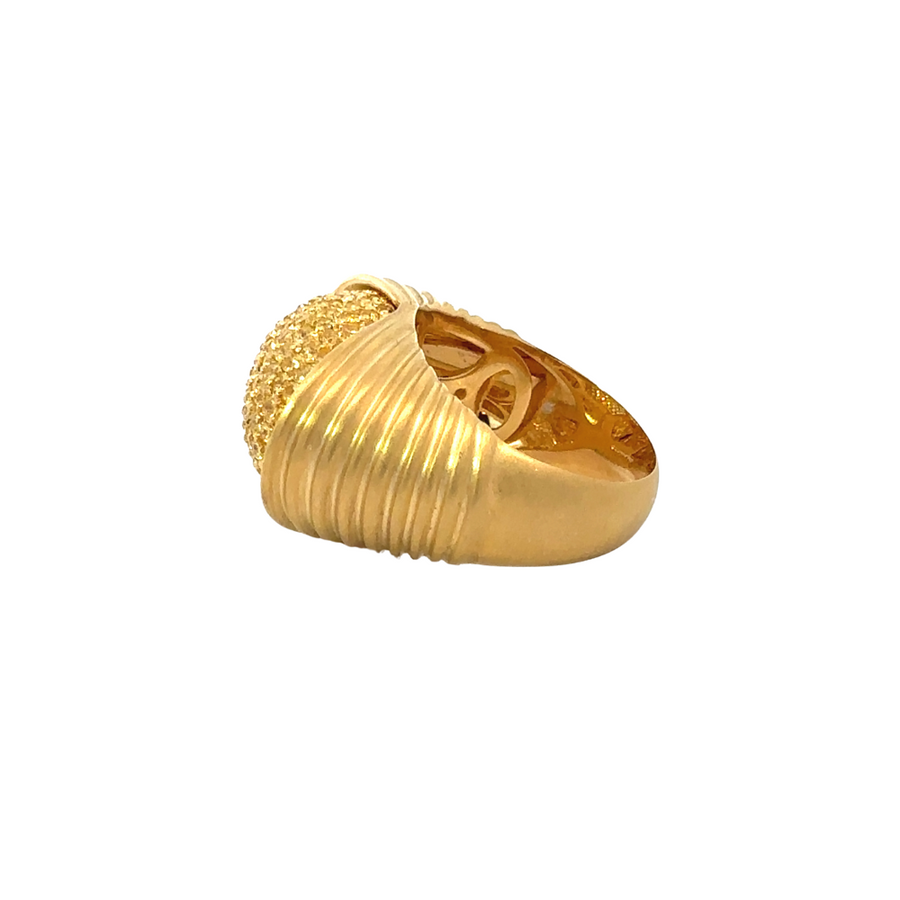 YG Ring with Diamonds – Size 6 – 18k Gold