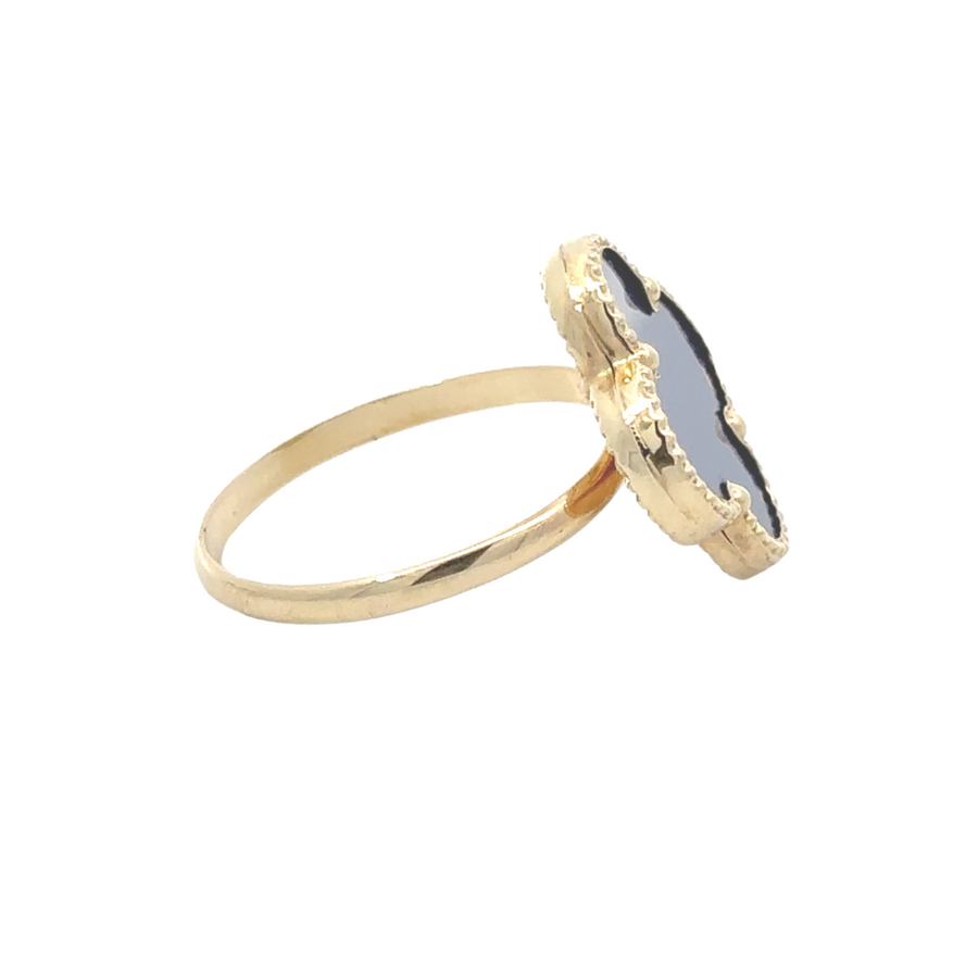 14k Gold Women's Ring with Blue Center Stone – Size 8