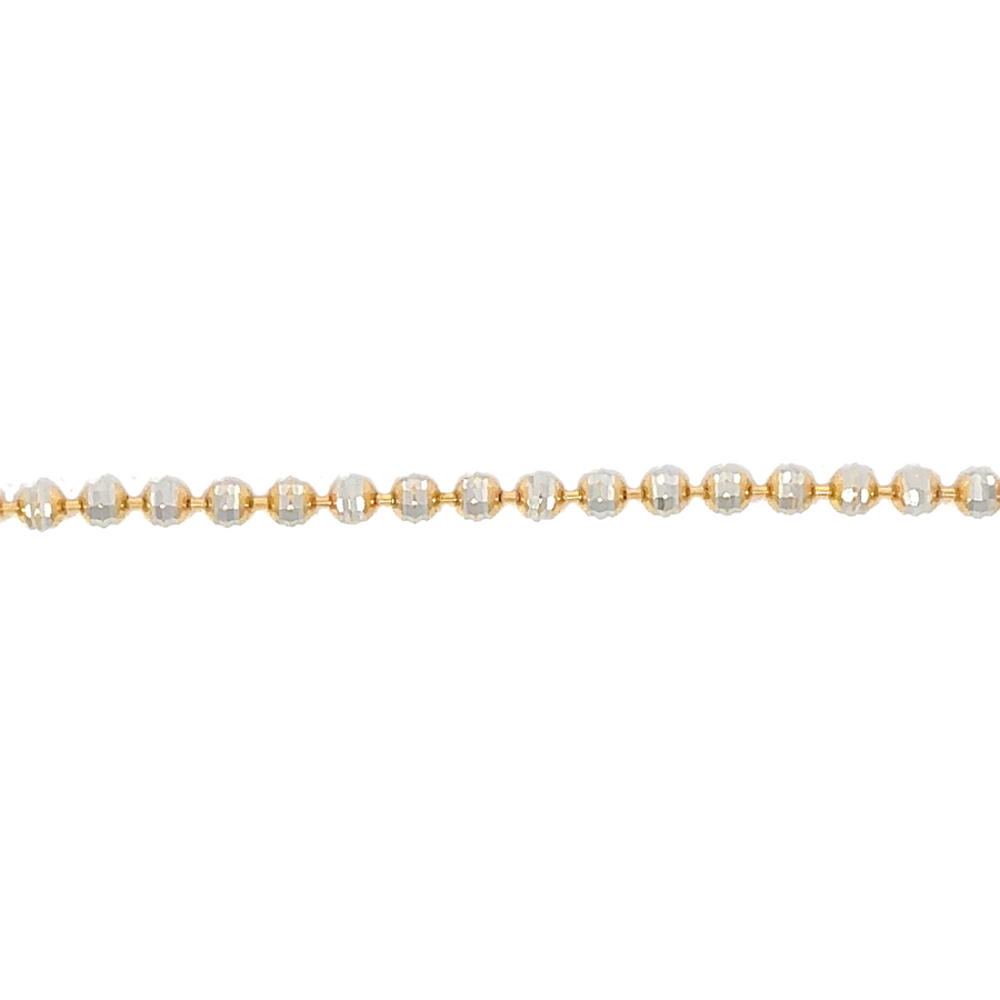 14k Gold Faceted 2-Tone Chain – 20-Inch Unisex Design