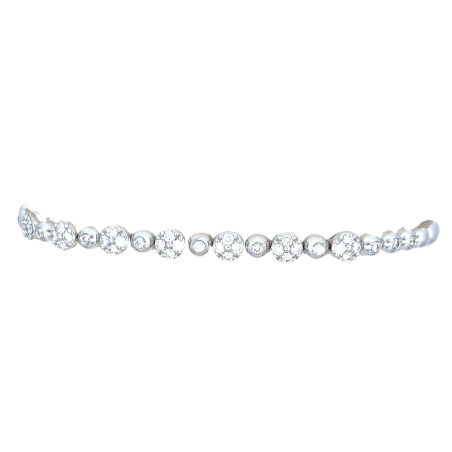 14k Gold Bracelet with Diamonds – 19 cm, Elegant Design for Women