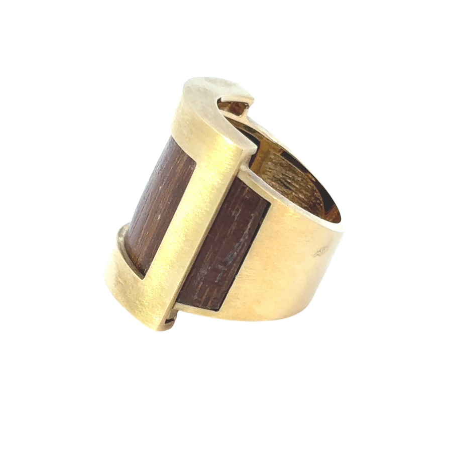 Denoir Ring Wood – Size 6 – 18k Gold