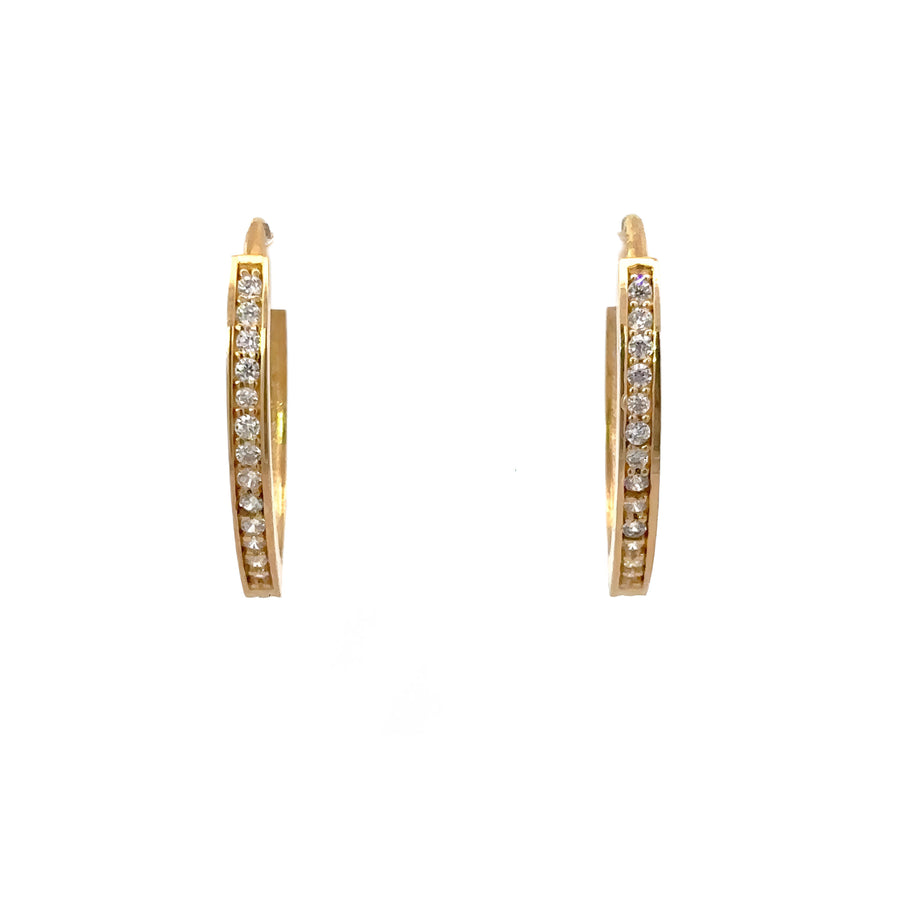 14K Gold Earrings Pear with CZ for Women