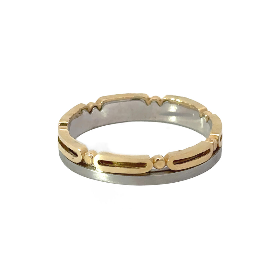 14k Gold Two-Tone Ring for Men