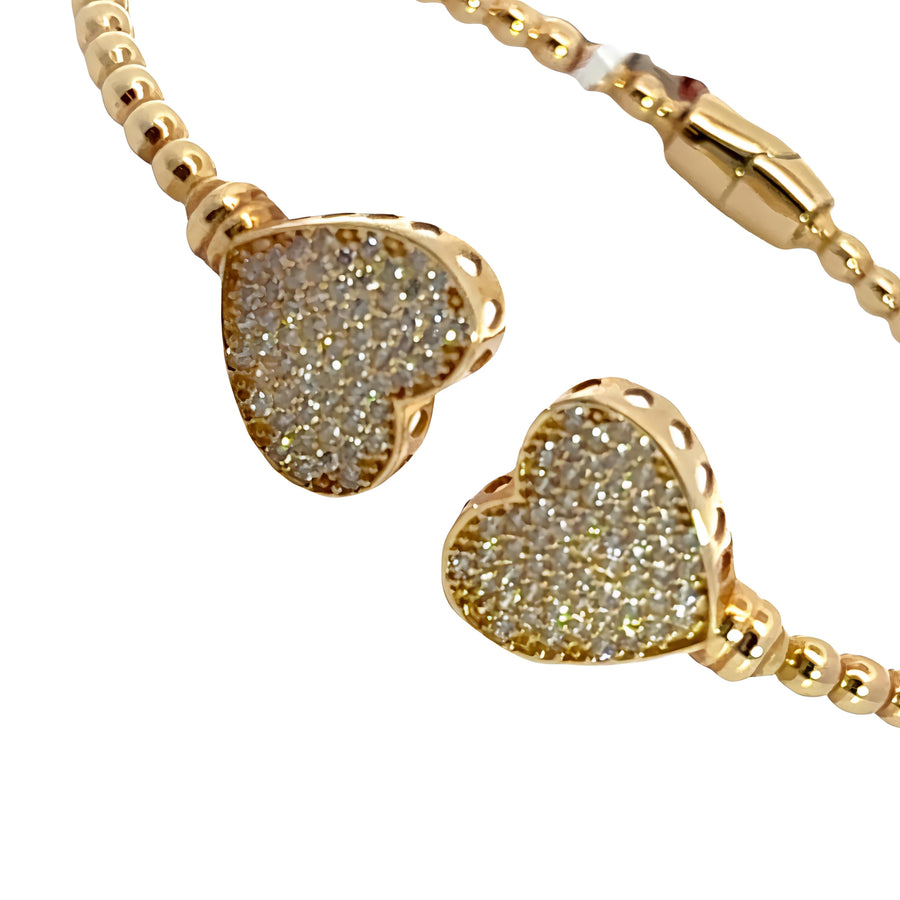 14k Open Bangle with Heart