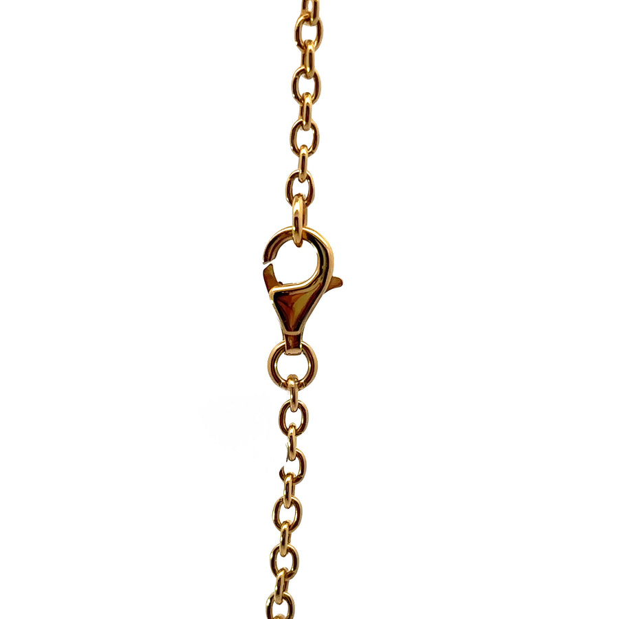 14k Gold Men's Necklace with Diamonds, 27 Inches