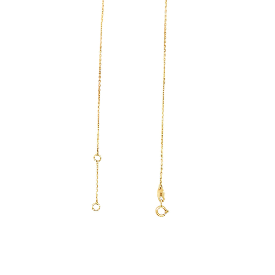 18k Real Gold Chain with 6 CZ Stones - Adjustable