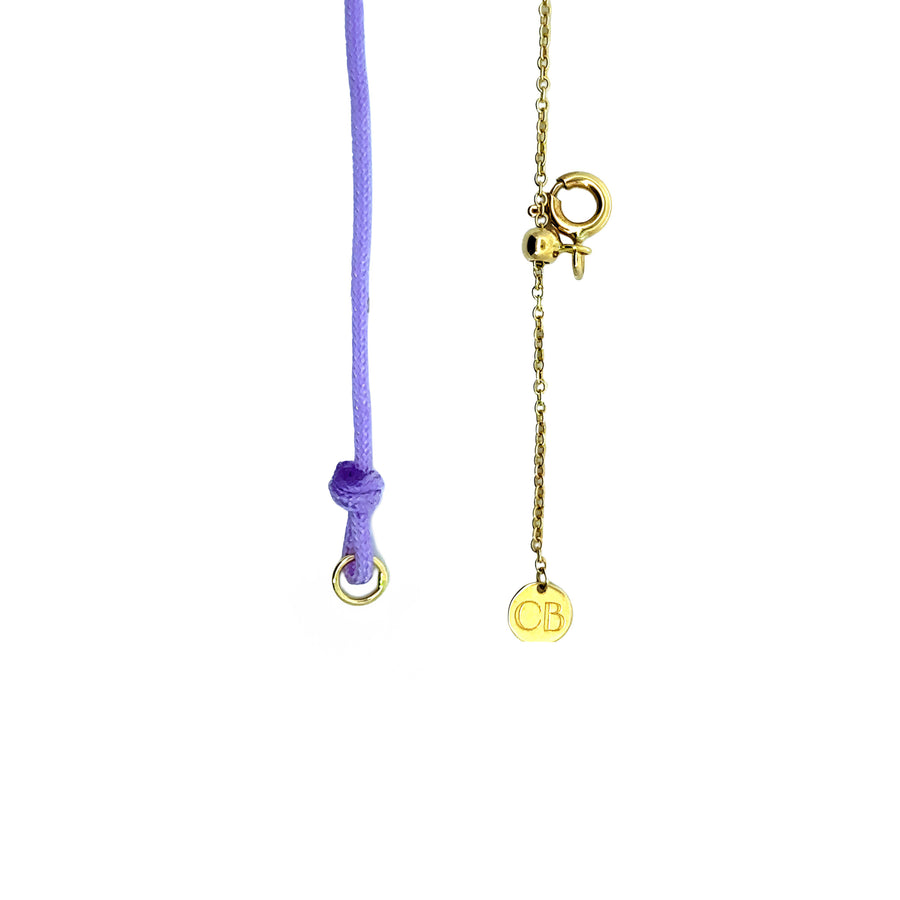 18k Gold Bracelet with Purple Hilo, 18 cm