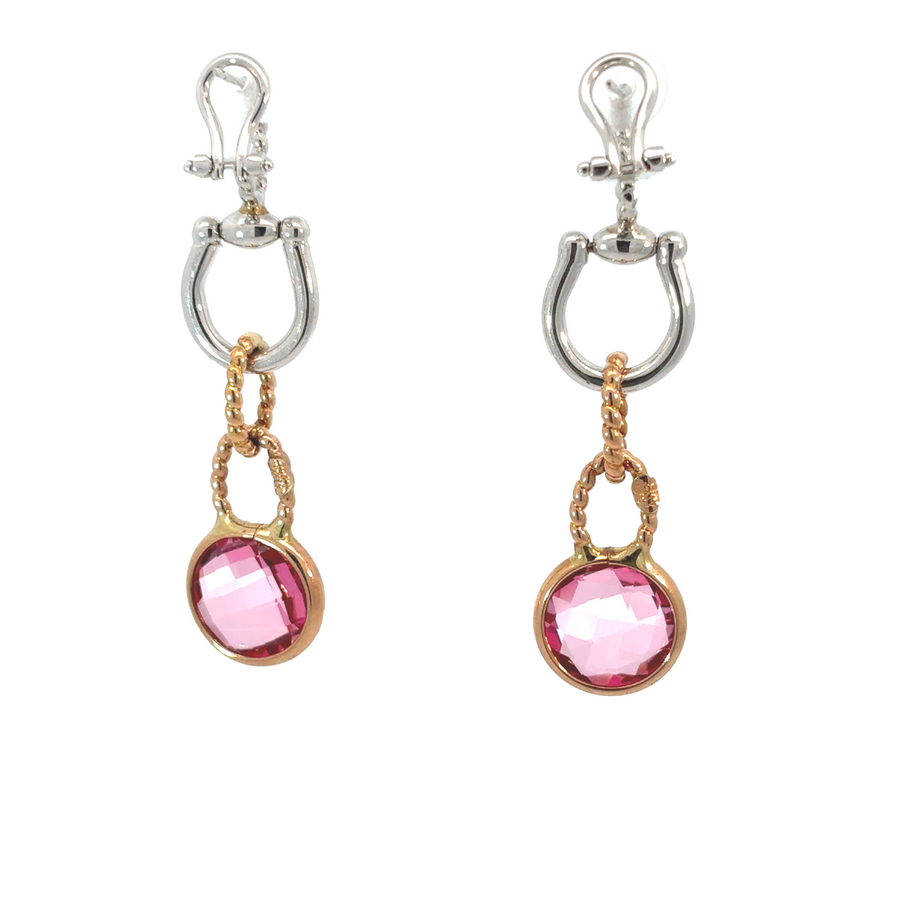 14k Gold Earrings 2 Tones Maria Pink – Women's Jewelry