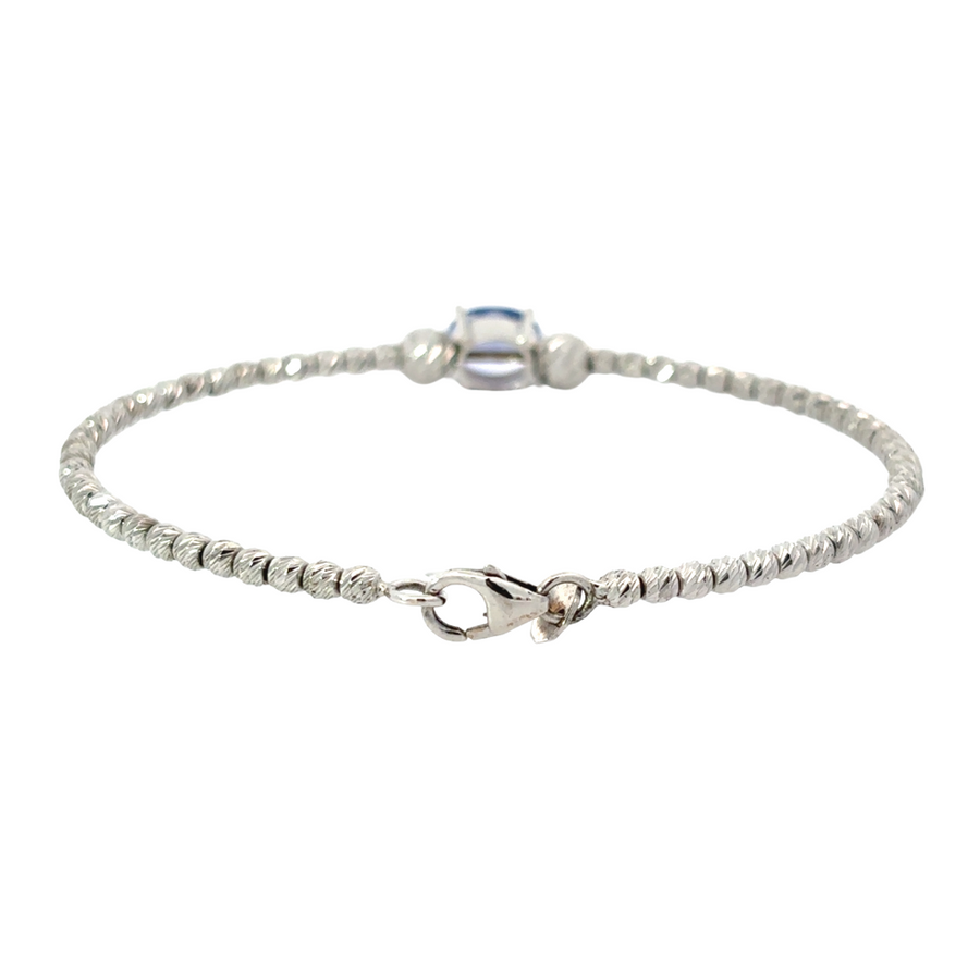 18k White Gold Bracelet with Sapphire - 5.7 cm