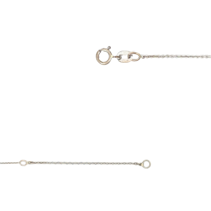 14k White Gold Adjustable Necklace – Unisex, 16 to 18 Inches