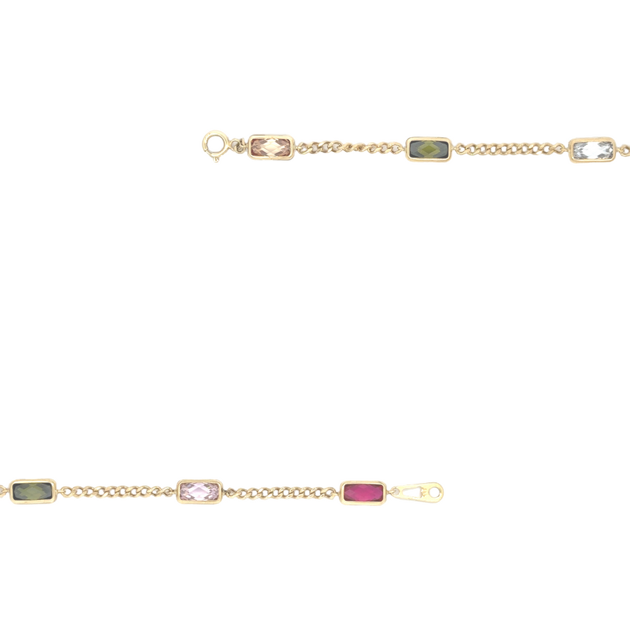 14k Gold Necklace with 25 Multi-Stones – 29.5 Inches