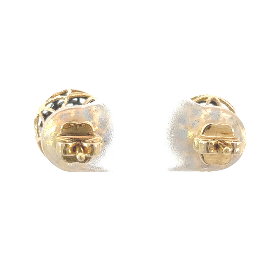 14k Gold 2-Tone Stud Earrings for Women