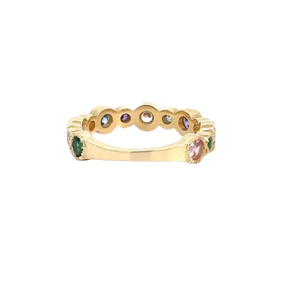 Ring Aro with CZ Multi Colors - 14k Gold