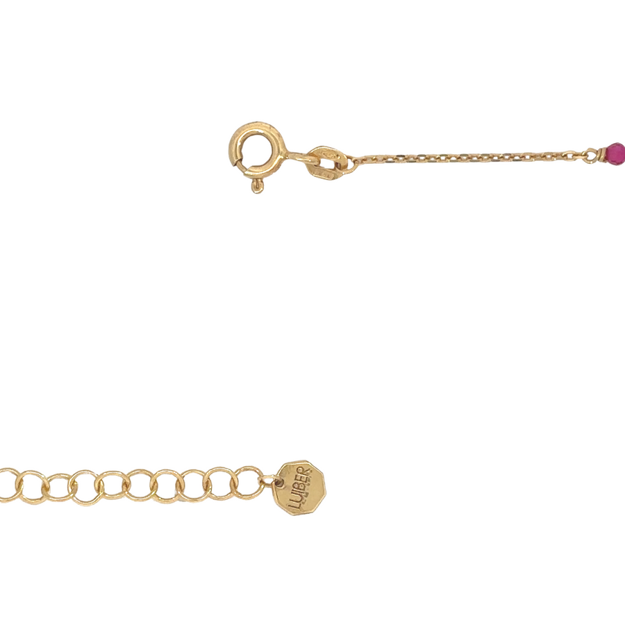 14k Gold Bracelet with Central Pearl and Stones – Adjustable Luxury