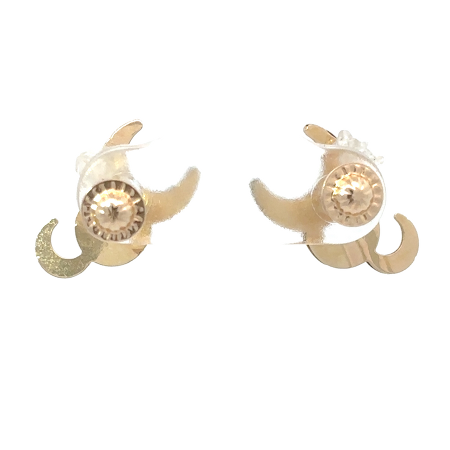 14k Gold Stud Earrings – 3 Moon Design for Women & Babies