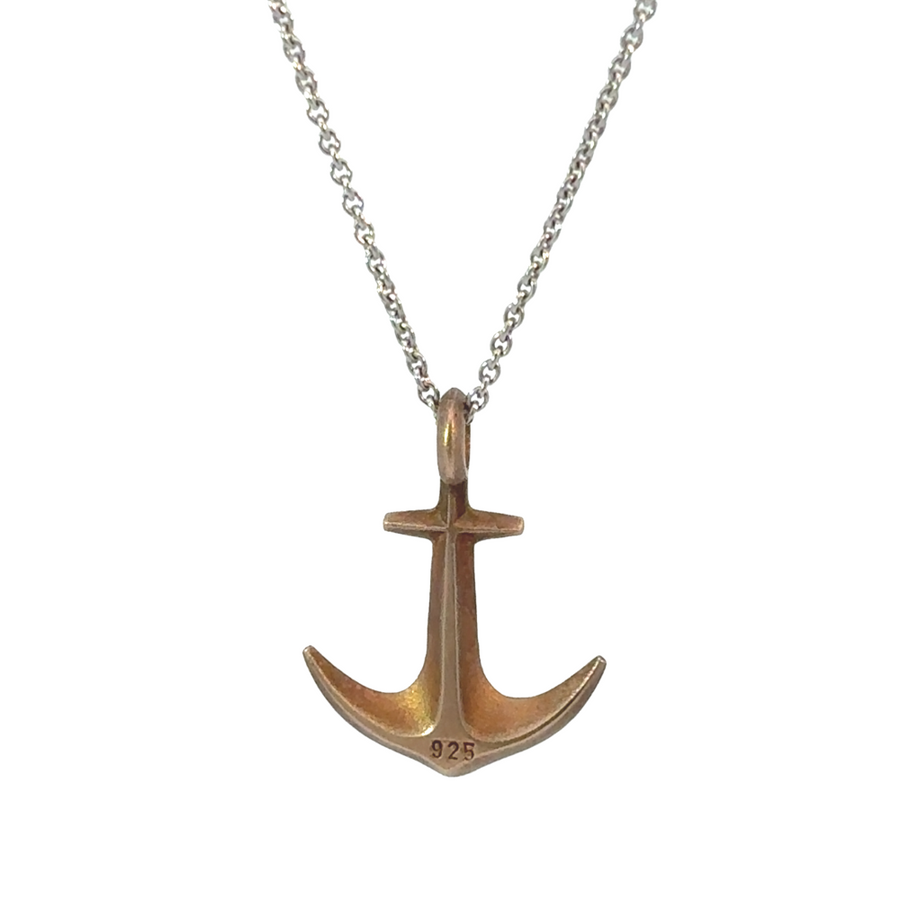 14k Gold Anchor Pendant – Small Size for Men