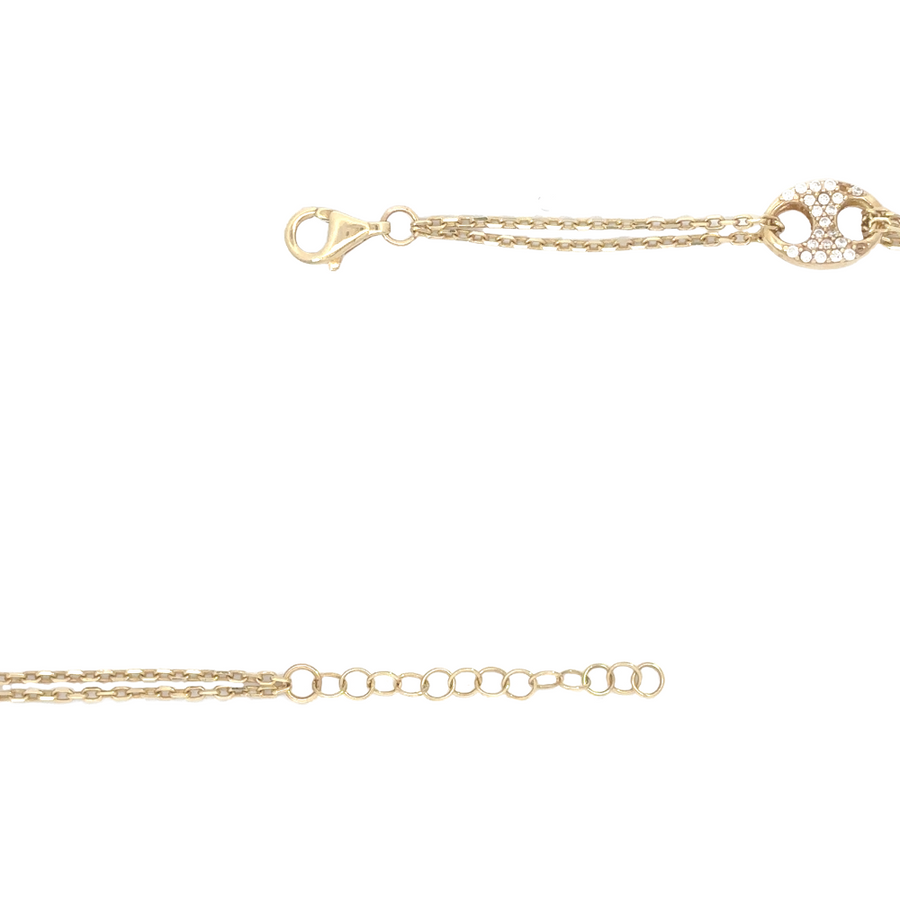 14k Gold Adjustable Bracelet - 18.5 to 21.8 cm for Women