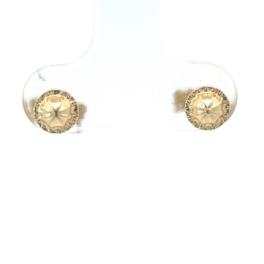 18k Gold XS Crown Stud Earrings for Women and Babies