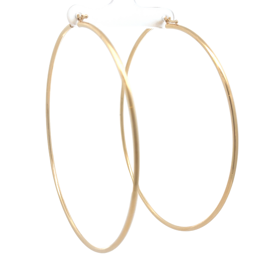 14k Gold Argolla XXL Solid Earrings – 83mm