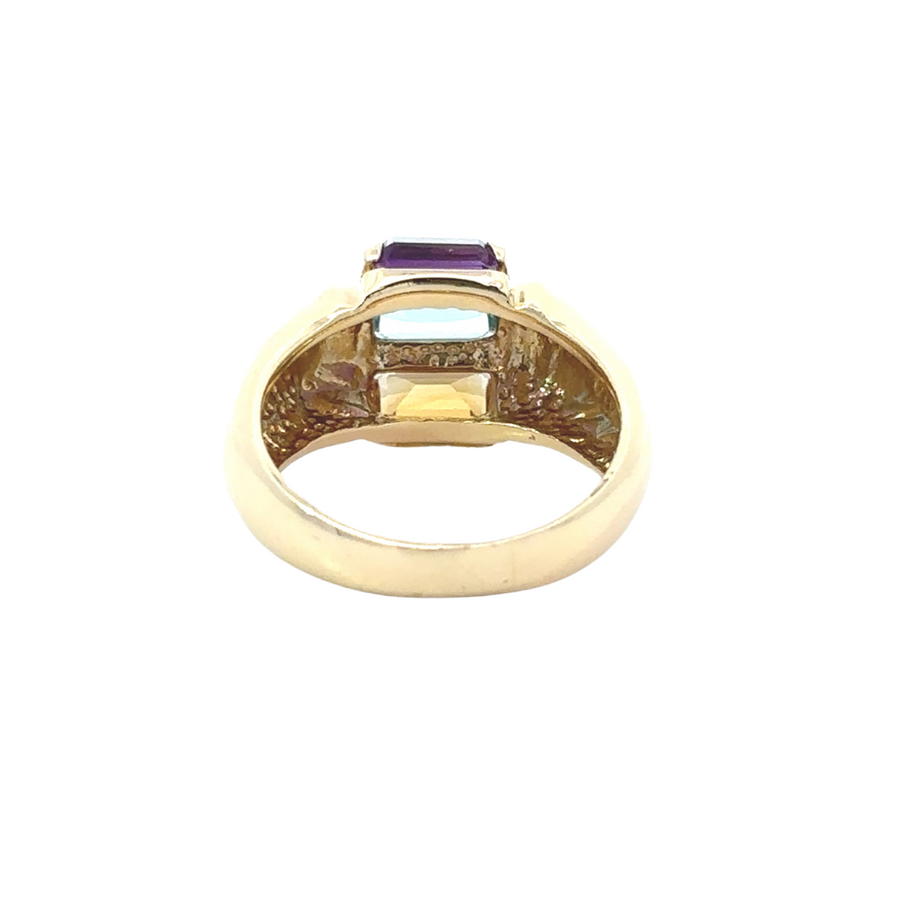 14k Gold Ring with 3 Stones for Women