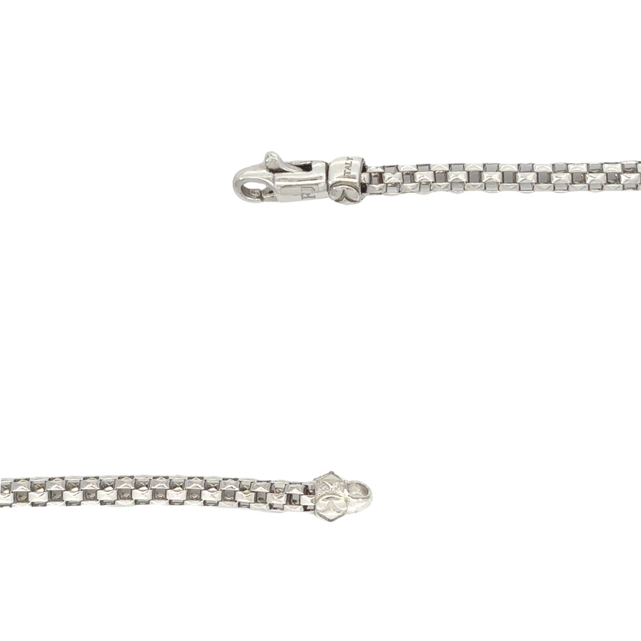 14k White Gold Women's Bracelet with Center Cubic Zirconia – 17 cm