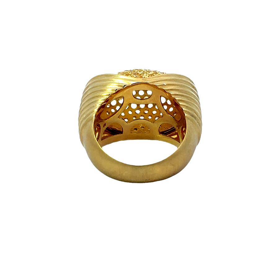 YG Ring with Diamonds – Size 6 – 18k Gold